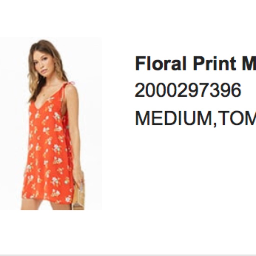 Red Floral Print Mini Dress with Tie Sides